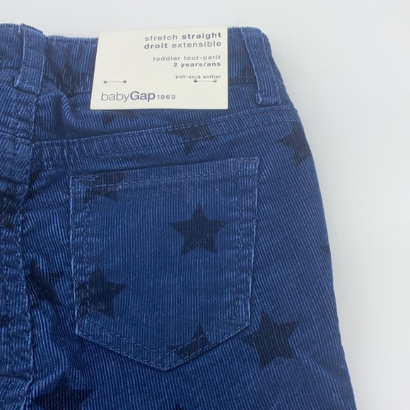 NWT Gap straight cut cords with star print in navy - Picture 7 of 9